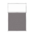 Versare Hush Panel Configurable Cubicle Partition 4' x 6' W/ Window Slate Fabric Clear Window 1850619-2
